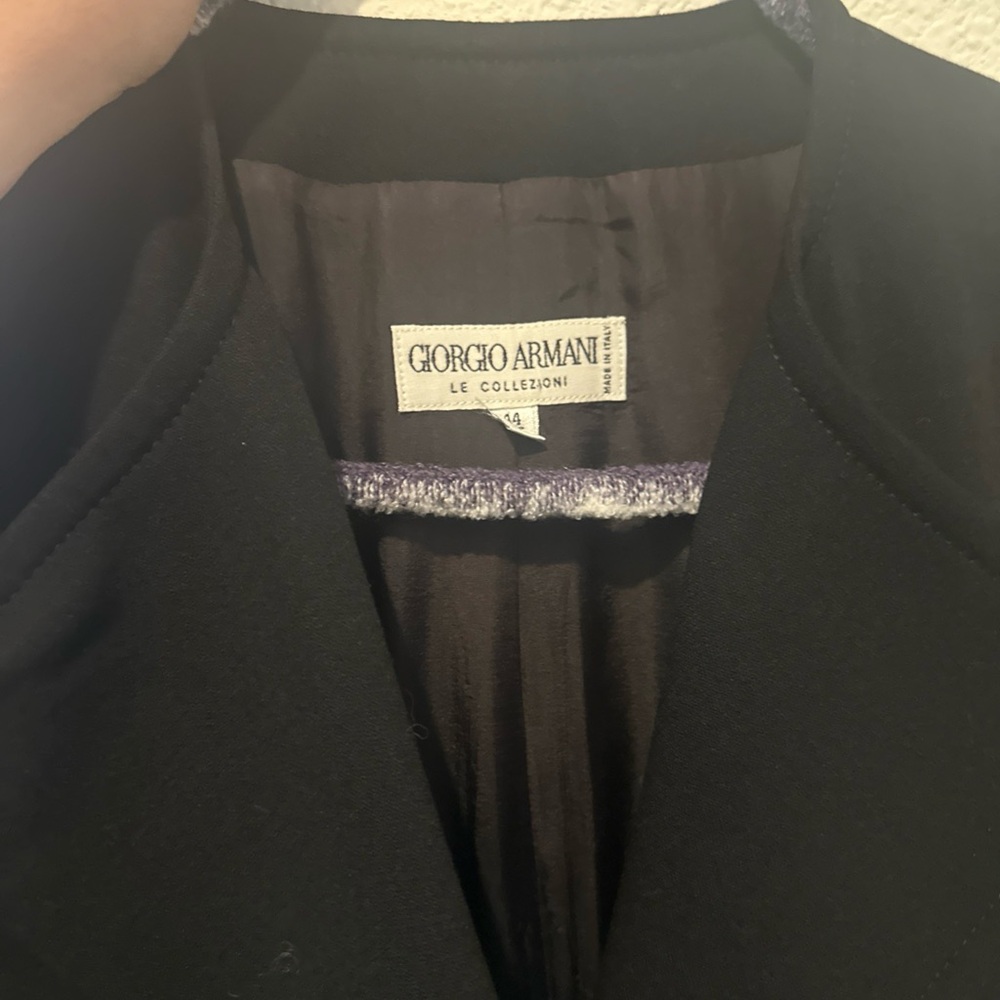 Giorgio Armani Black Blazer with Notched Lapel
